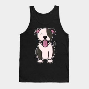 Cute Black And White Pitbull Tank Top